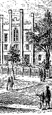 woodcut image of school