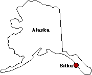 Location of Sitka, Alaska