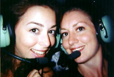 My sister Valerie and I in Ed's plane (just think of women drivers... then think of them flying a plane!!! AHHHHHHHH!!!