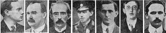 Picture of the seven men who signed the declaration and died for their country